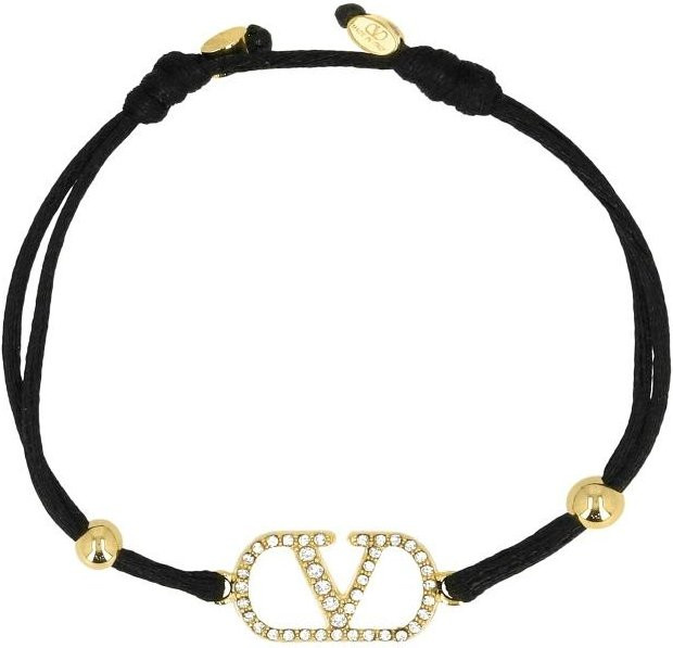 Valentino Garavani Baumwollarmband, Schwarz, Damen, Kristall - Bild 1