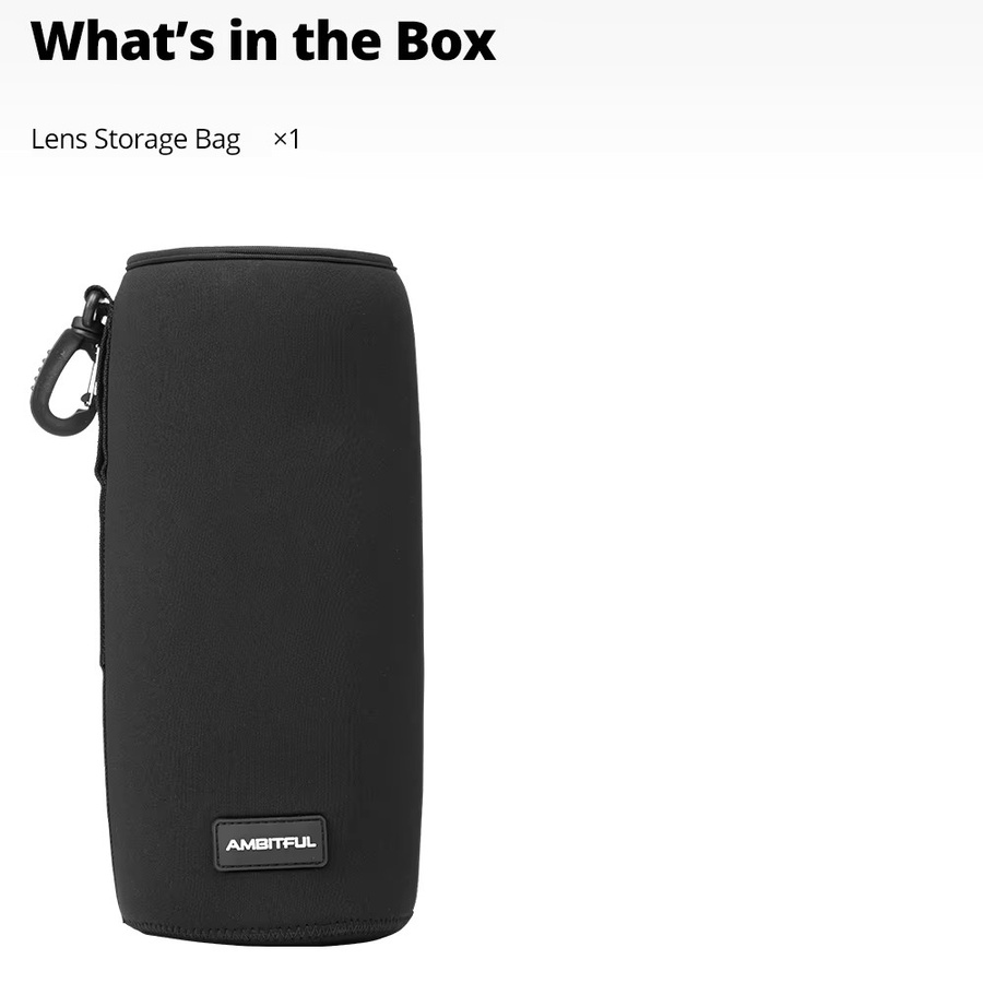 AMBITFUL Kameraobjektivtasche mit Kordelzug und Haken, Schwarz, passend für Canon, Sony und Nikon DSLR Objektive - Bild 4