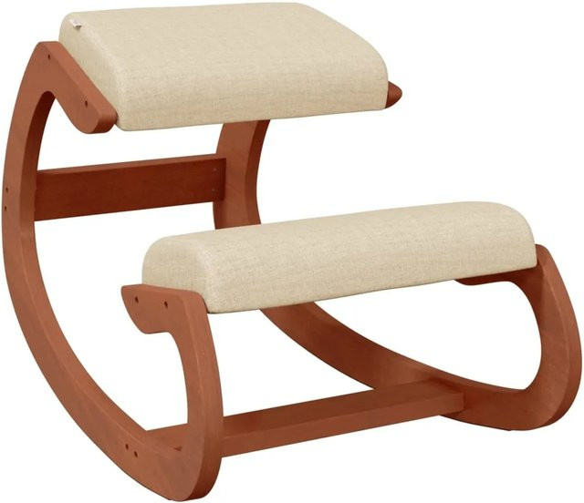 vidaXL Kniestuhl aus Birkensperrholz in Beige, B/T/H: 55 x 55 x 84 cm - Bild 1