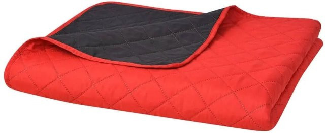 vidaXL Gesteppte Wende-Tagesdecke aus Mikrofaser in Rot und Schwarz, B/B: 220 x 240 cm - Bild 1