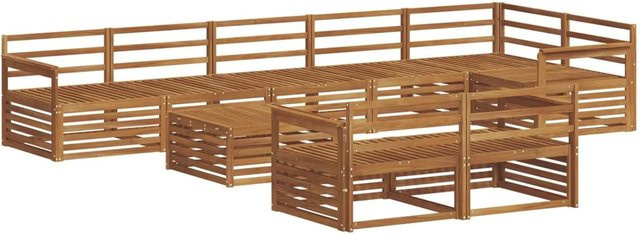 vidaXL Outdoor-Sofagarnitur 9-teilig aus Akazienholz in Natur Braun - Bild 1