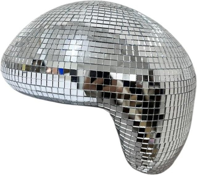 Schmelzende Discokugel-Dekoration in Silber als reflektierendes Deko-Objekt für Schreibtisch und Regal - Bild 1