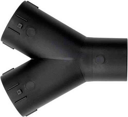 Metabo Y-Doppelanschluss Abzweigung in Schwarz für Sauganschlüsse 35 mm, 44 mm und 58 mm - Bild 1