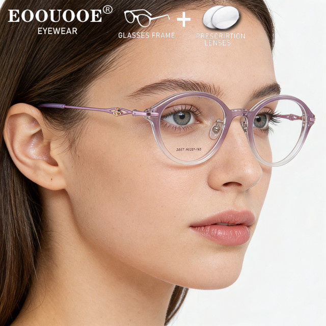 EOOUOOE Korrektionsbrille, Oval, TR90, Vollrand, Damen, Blaulichtfilter - Bild 1