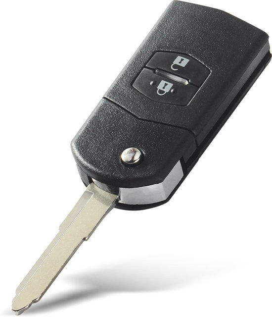 Keyyou Faltbare Flip-Fernbedienung Autoschlüssel Shell Case mit 3 Tasten für Mazda 3 5 6 in Schwarz - Bild 1