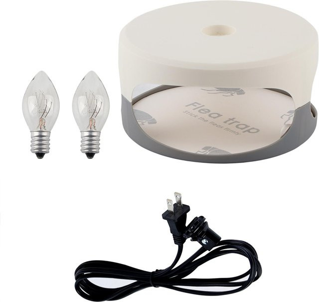 Elektrische Klebe-Flohlampe DIYelecs als ungiftige Schädlingsfalle und Fliegenfänger für den Haushalt in Weiß - Bild 1