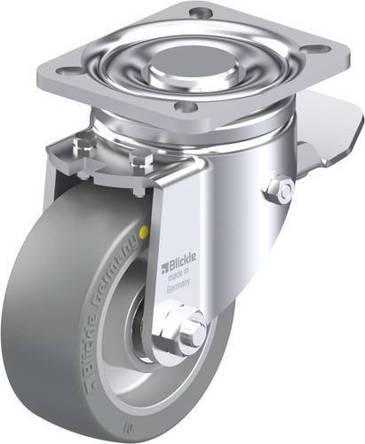 Blickle Lenkrolle mit Feststeller LH-ALTH 101K-1-ST-AS in Grau und Silber, Rad-Durchmesser: 100 mm, Tragfähigkeit: 420 kg - Bild 1