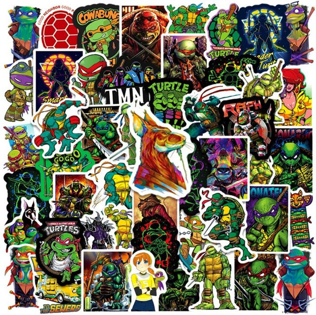 Teenage Mutant Ninja Turtles Aufkleber, 50-teiliges Set, bunt - Bild 1
