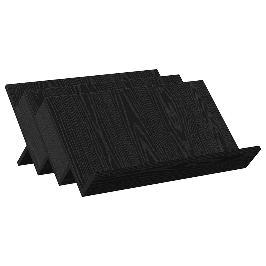 vidaXL Magazinregal in Schwarz und Eichen-Optik, modernes Standregal für Wohnzimmer oder Home-Office, B: 65 cm, T: 53 cm, H: 28,5 cm - Bild 2