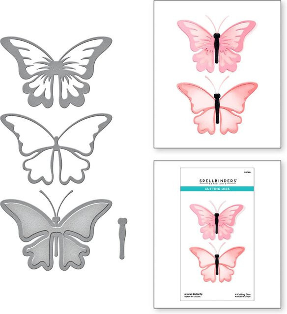 Dreiteiliges Schmetterling Metall-Schneidewerkzeug Set in Silber für Scrapbooking und Bastelarbeiten - Bild 1