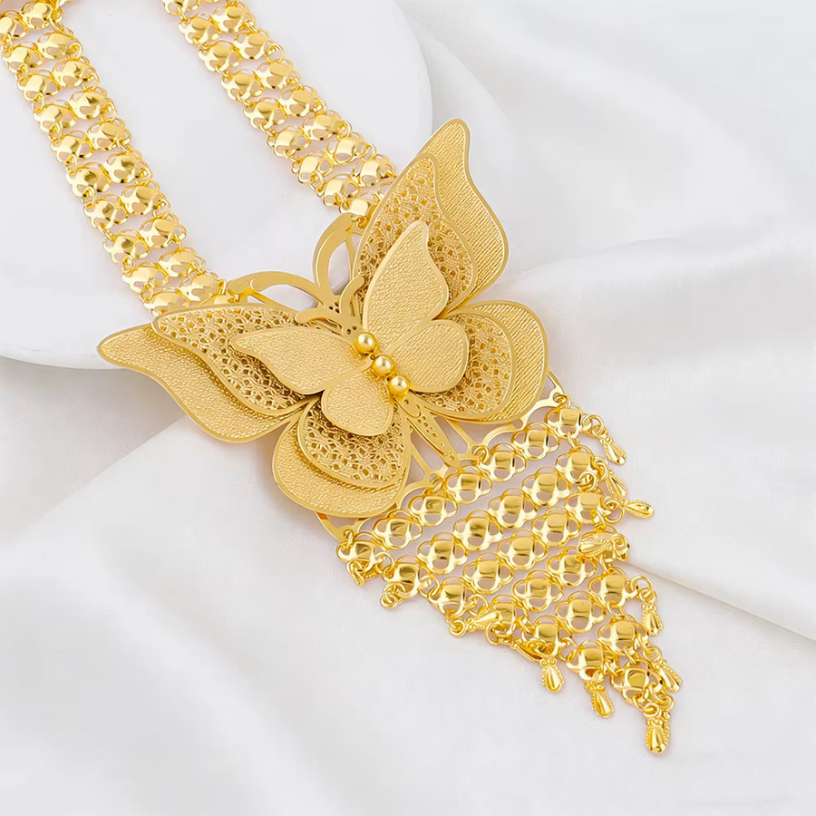Halsketten-Set mit Ohrringen, goldfarben, Damen - Bild 2