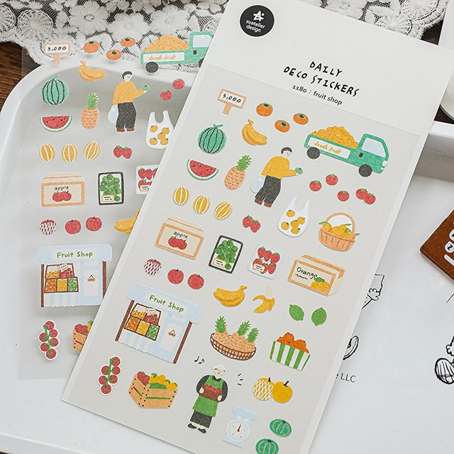 Suatelier Obstladen Papieraufkleber für Scrapbooking und DIY Journaling, Mehrfarbig - Bild 1