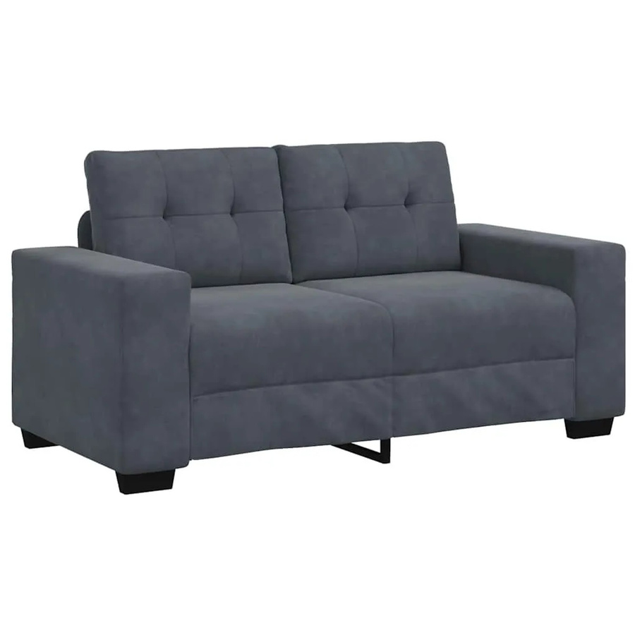 vidaXL Zweisitzer-Sofa Dunkelgrau mit Samtbezug und Armlehnen - Bild 2