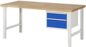 Rau Werkbank höhenverstellbar 7123A1 mit 2 Schubladen, Mehrfarbig, B: 200 cm, T: 90 cm, H: 79-114 cm - Bild 1