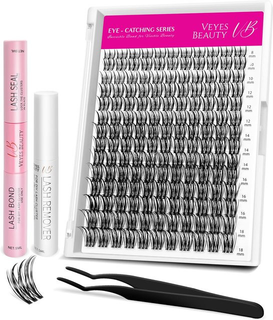 Veyesbeauty Flutter Wimpern-Cluster Lash Kit, schwarz, 8-18mm - Bild 1