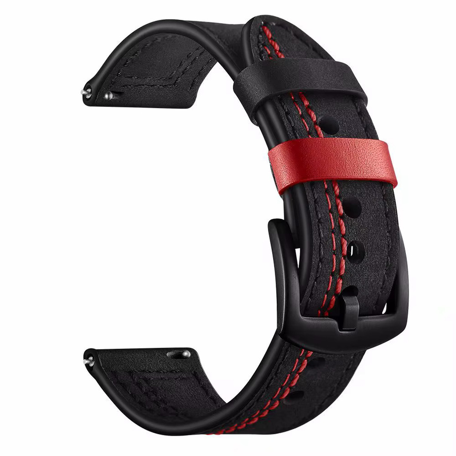 KOSPET Uhrenarmband Leder, Schwarz, 22mm - Bild 2