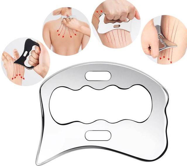 LGFU Gua Sha Massage Werkzeug aus Edelstahl, Unisex - Bild 1