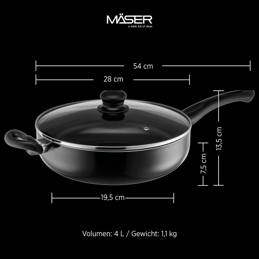 Mäser Hochraumpfannen-Set Ezaki, 3-teilig, Aluminium und Keramik, Schwarz - Bild 4