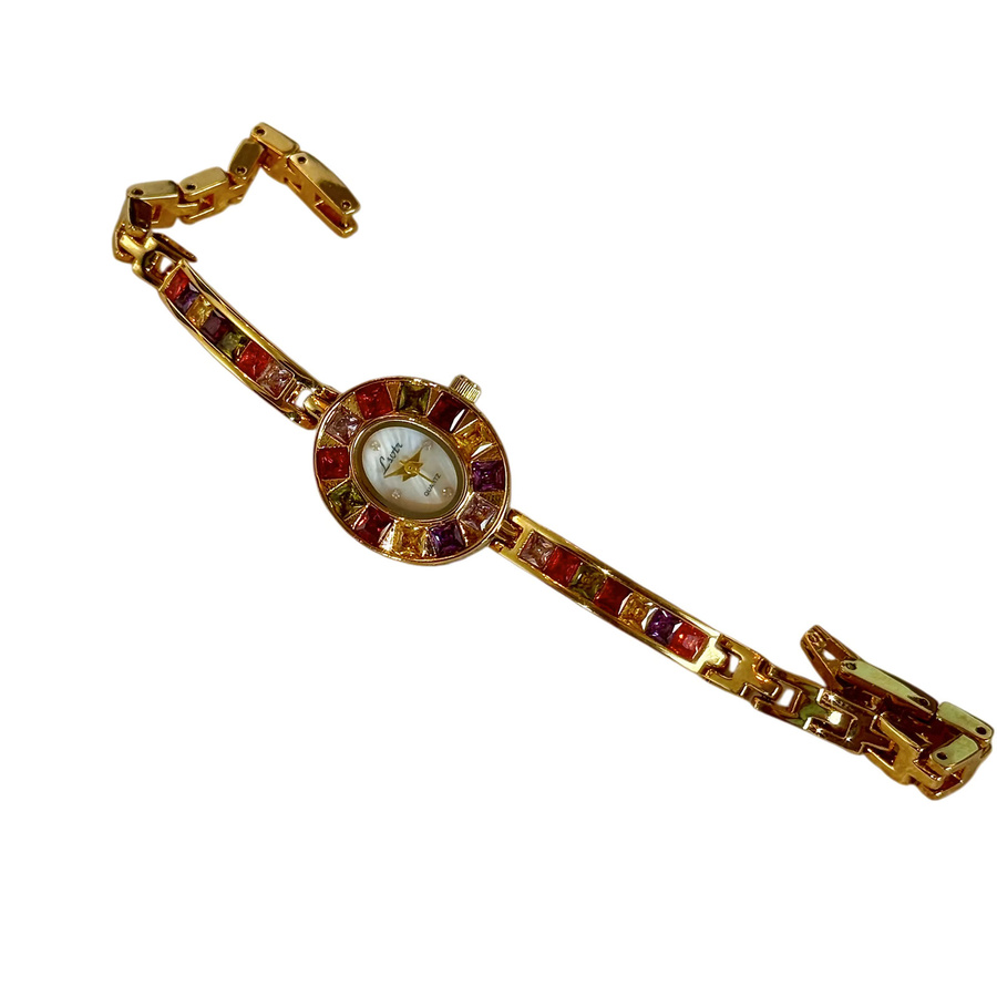 LSVTR Armbanduhr Edelstahl, Gold, Quarz, Diamantbesetzt, Damen - Bild 2