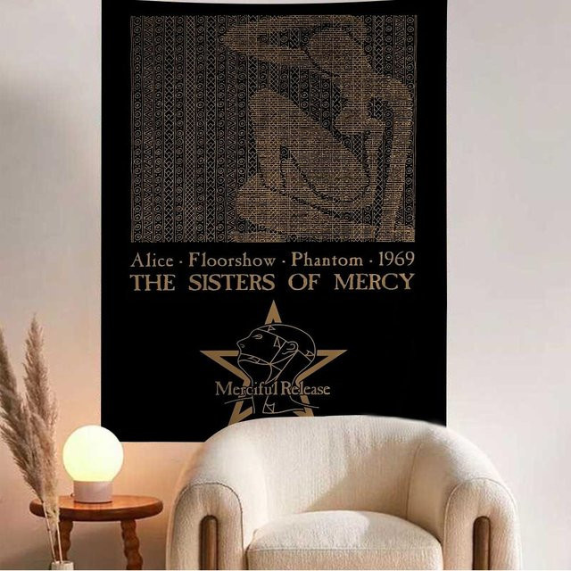 Bunter Wandteppich The Sisters Of Mercy von JMG Household Supplies im Tarot-Hippie-Stil, B/H: 250 x 180 cm - Bild 1