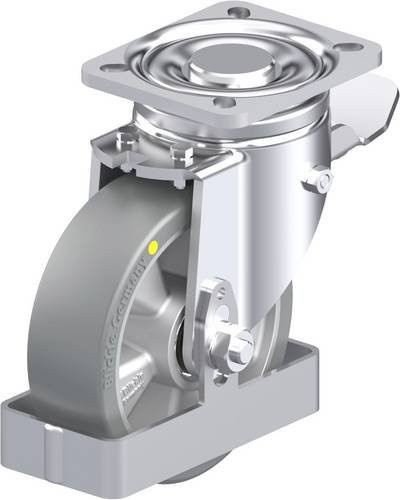Blickle Stahlblech-Lenkrolle LH-ALTH 125K-1-ST-AS-FS in Silber, Rad-Durchmesser: 125 mm, Tragfähigkeit: 550 kg - Bild 1