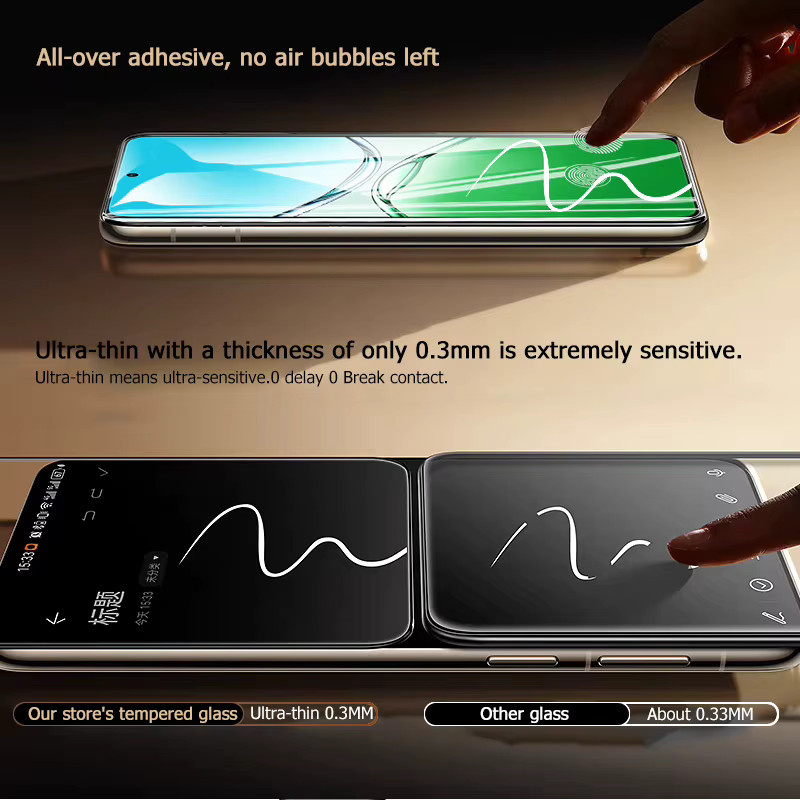 3er-Set gehärtetes Glas Displayschutzfolie für Oppo A5 5G, transparent, Vollabdeckung mit Fingerabdruck-Entsperrung und 9H Härtegrad - Bild 6