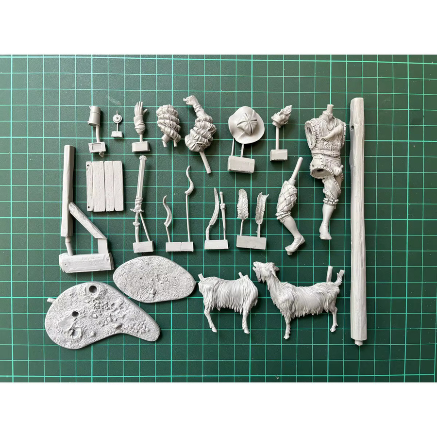 MEEKLION MODEL Söldner vs. Ziegenüberlebender im Kampf, 75-mm-Harzmodellbausatz, Fantasy - Bild 2