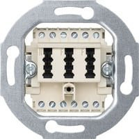 Merten TAE-Anschlussdose 3-fach Weiß 2x6/6 NF/F - Bild 1