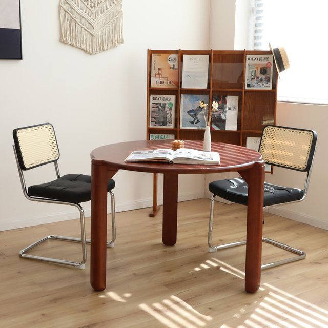 2-teiliges Esszimmerstuhl-Set von Breuer im Mid-Century-Stil mit Kunstleder-Polsterung und Chrombeinen in Orange und Schwarz - Bild 1
