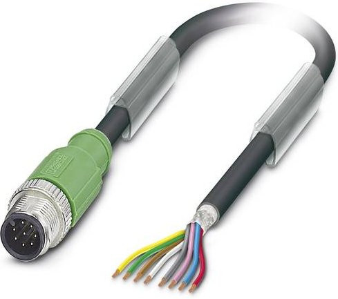 Phoenix Contact Sensor-Aktor-Steckverbinder M12 Stecker gerade, 8 Pol, schwarz-grau, Länge: 3,00 m - Bild 1