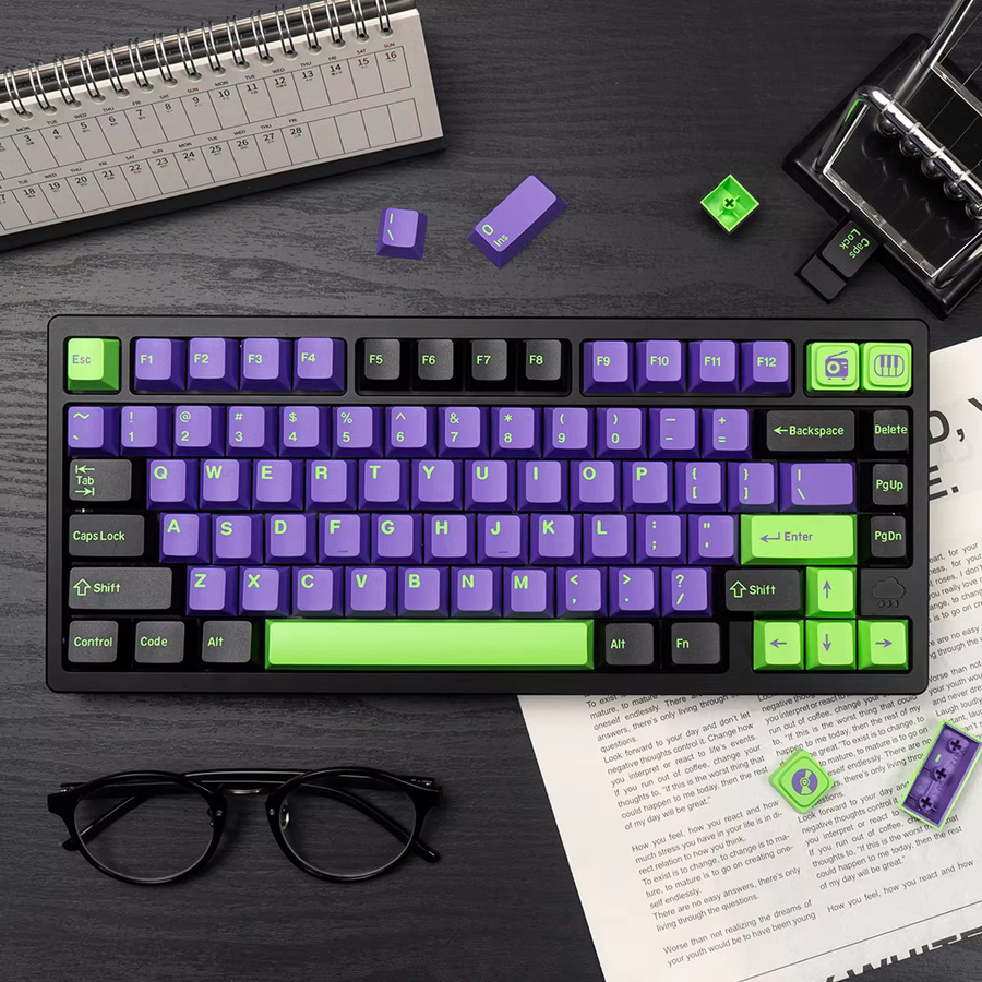 GMK Clones Mecha-01 EVA Keycaps Cherry Profile Double Shot Keycap für MX Switch mechanische Tastatur ISO Enter 7U Tasten von BINYEAE - Bild 2