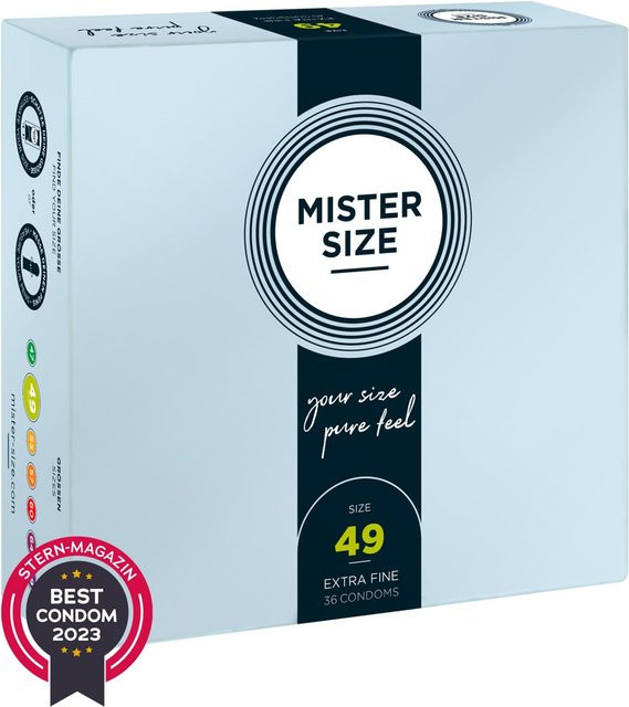 Mister Size Kondome, transparent, hauchdünn, feucht, 49 mm, Unisex - Bild 1