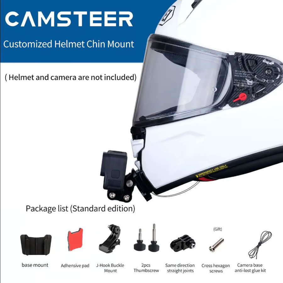 CAMSTEER Maßgeschneiderte Helm-Kinnhalterung für Shoei X15 X-xpr X-SPR Pro kompatibel mit GoPro Hero 13 12 11 Insta360 X4 X3 Ace Pro 2 DJI Action 5 Pro 4 - Bild 6