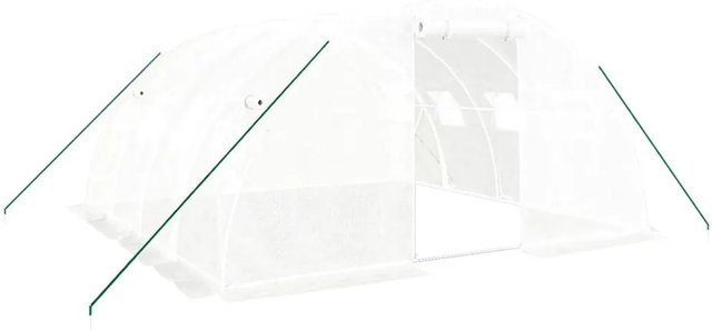Furnicato Gewächshaus mit Stahlrahmen in Weiß, Fläche: 16 m², B/T/H: 4 x 4 x 2 m - Bild 1