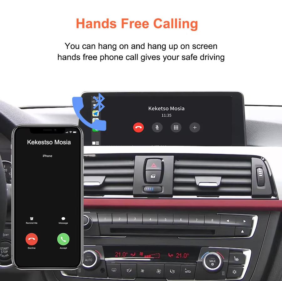 Bonroad Wireless CarPlay und Android Auto Decoder für BMW NBT CIC EVO Systeme, Farbe: Schwarz - Bild 4