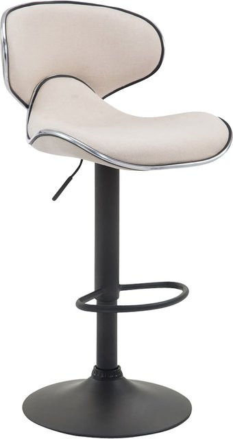 CLP Barhocker Las Vegas V2 mit Stoffbezug in Beige, Höhenverstellbarer Thekenhocker mit Fußstütze und Trompetenfuß - Bild 1