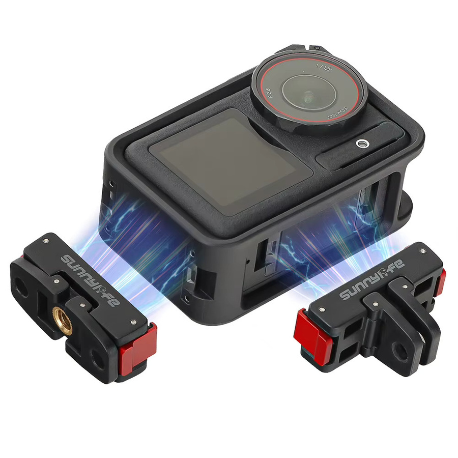 DJI Magnetischer Zwei-Klauen-Adapter mit Schnellverschluss und faltbarer Verlängerungshalterung für DJI Osmo Action 5 Pro, 4, 3, 2 in Schwarz - Bild 2