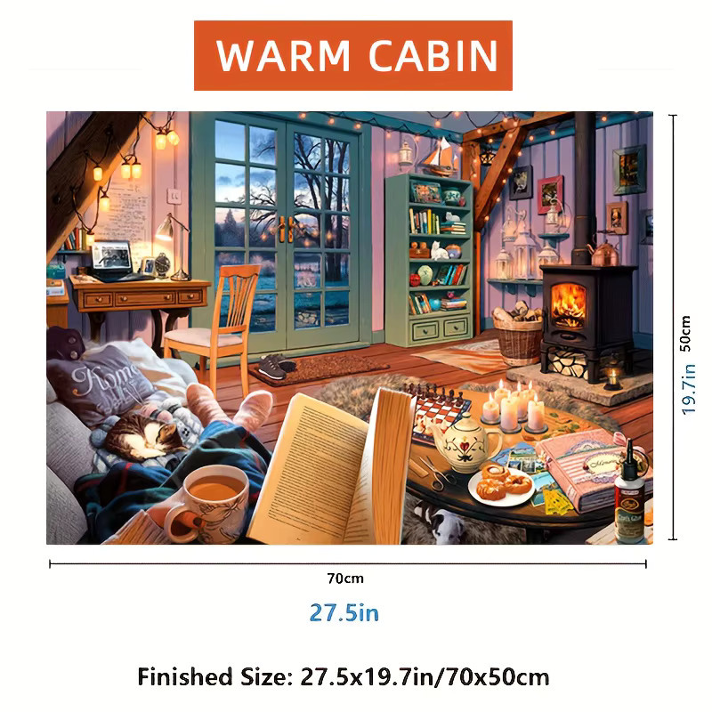 MaxRenard Winter-Hütten-Szene Puzzle, 1000 Teile - Bild 2