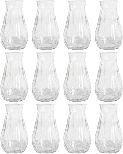 Tess Dekorative Blumenvasen aus Kunststoff, 12er Set, Transparent, Modernes Tischmittelstück für Hochzeit und Party - Bild 1