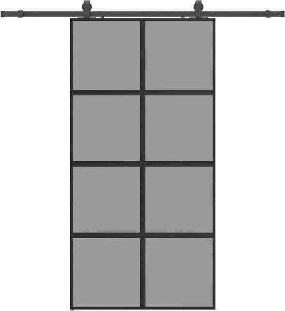 vidaXL Schiebetür aus Glas mit Beschlag in Schwarz, modern, B/H: 102,5 x 205 cm - Bild 1