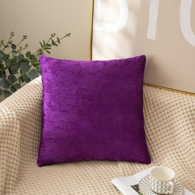 Dekorativer Crushed-Samt Kissenbezug von Yiran Furniture in Grau, B/H: 45 x 45 cm - Bild 1