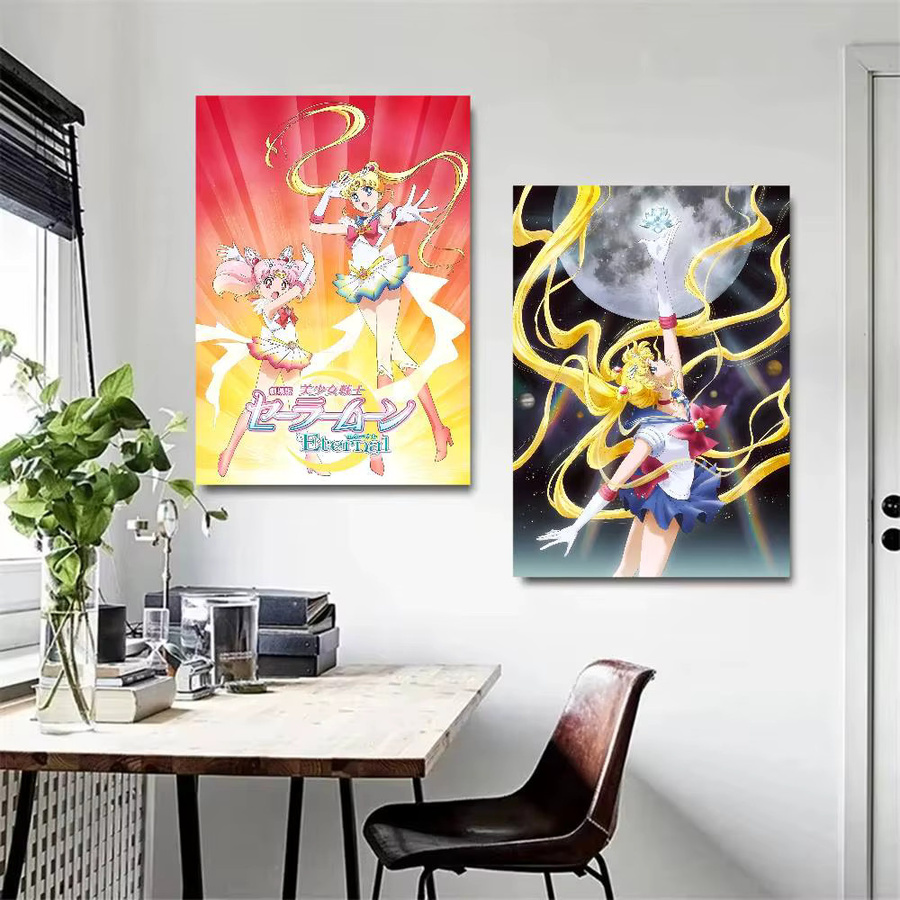 Selbstklebendes Anime Sailor Moon Kunstposter in Multicolor auf Whitepaper - Bild 4