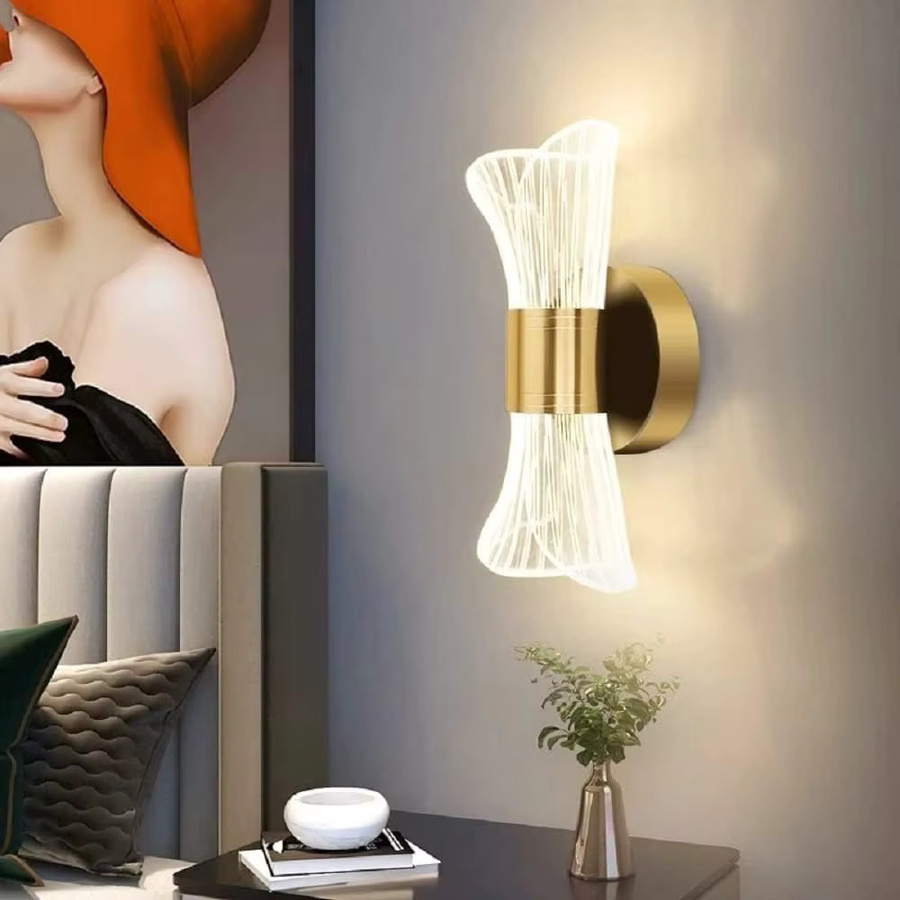 Riserva Moderne LED-Innenwandleuchte in Gold/Messing, 12 W, Dimmbar, Up-Down Wandbeleuchtung mit CCT für Schlafzimmer, Büro und Treppe - Bild 4