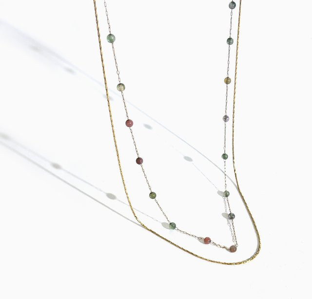Peri'sbox Choker Halskette, Naturstein Perlen, Edelstahl, Unisex - Bild 1