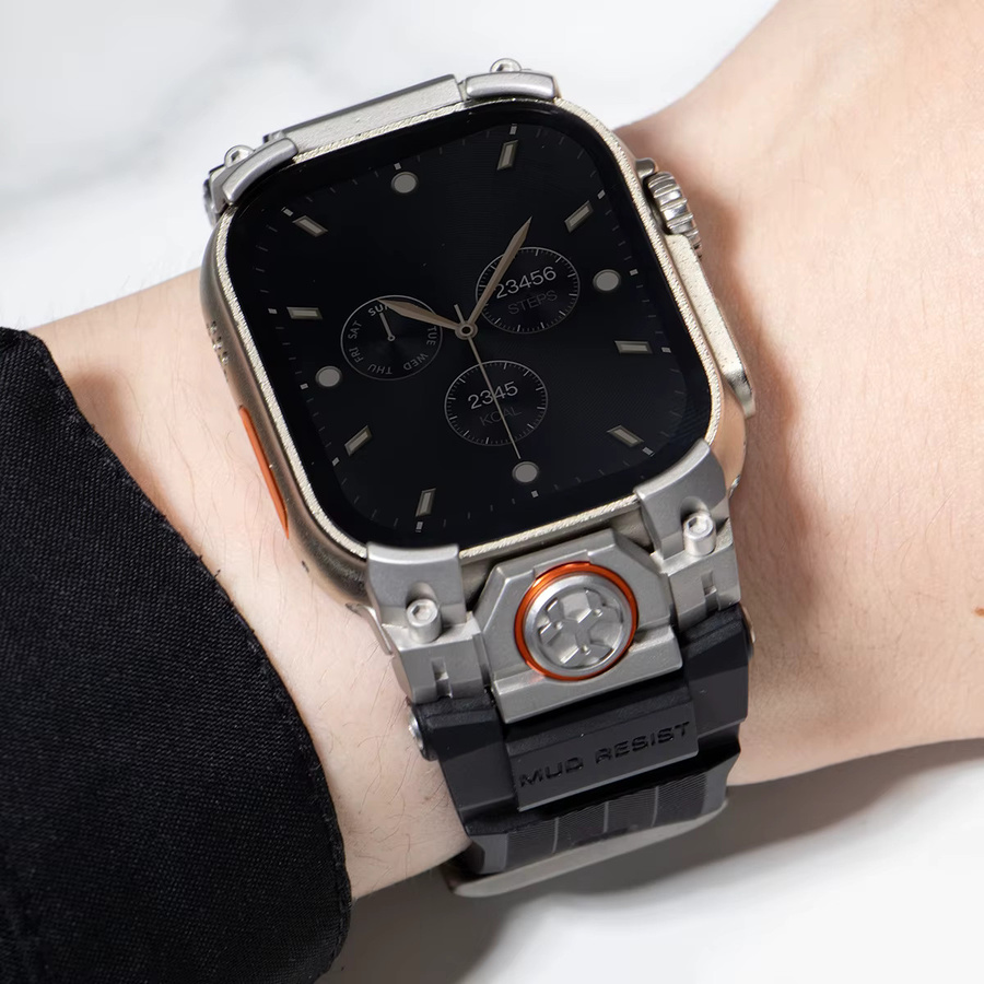 OAKCHARM Silikon-Schlaufenarmband mit Metallanschluss für Apple Watch Ultra 1 2 3 49 mm - Bild 2