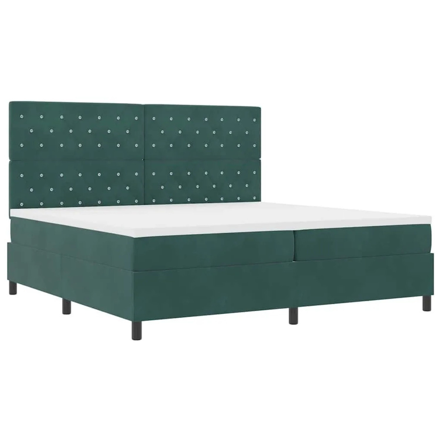 vidaXL LED Boxspringbett mit Matratze Dunkelgrün B/T/H: 200 x 200 x 280 cm - Bild 2