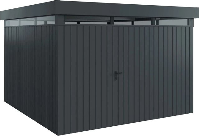 EcoStar Gerätehaus Euroline Flachdach mit Lichtband in Anthrazit, B/T: 325 x 325 cm, 1-flüglig - Bild 1