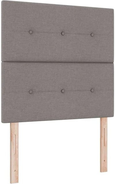 vidaXL Boxspringbett mit Matratze und LED-Unterbettbeleuchtung in Taupe, B/T/H: 100 x 200 x 128 cm - Bild 1