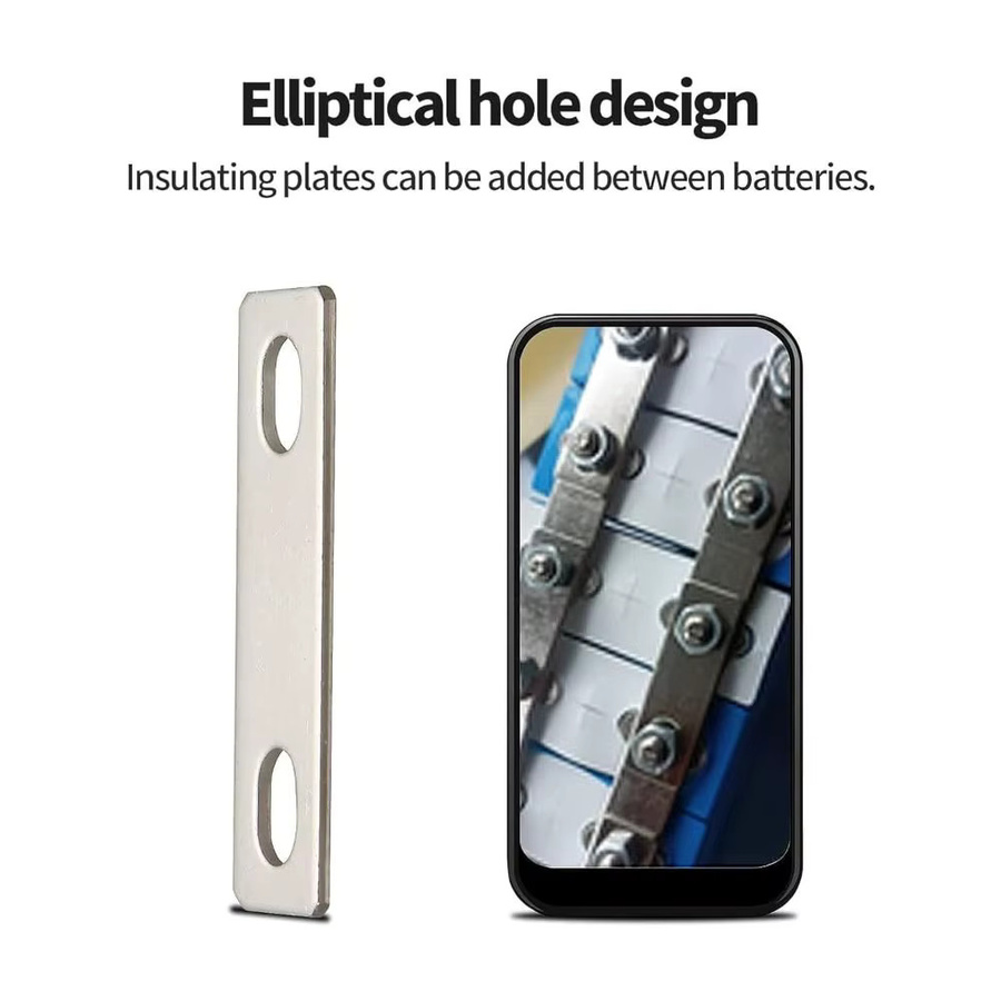 Vernickelter Kupfer-Sammelschienen-Anschluss M6 für Lithium-Batterien und LiFePO4-Zellen in Silber - Bild 2