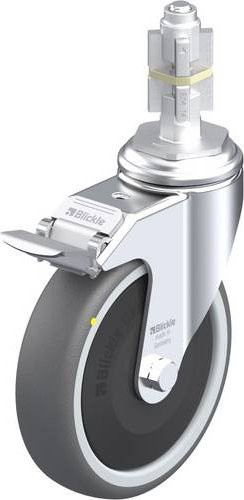 Blickle LKRA-PATH 126KF-11-FI-ELS-E14 Lenkrolle mit Feststeller in Grau - Bild 1